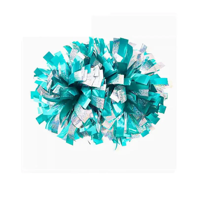 1Piece,Cheerleader Pom, Cheerleader Poms,TURQUOISE, Holographic Silver, 4 ",6",8 ", Pick Color