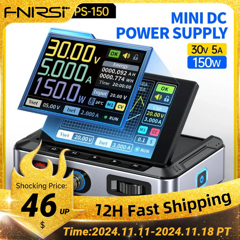 FNIRSI DPS-150 Laboratory DC Power Supply CNC Adjustable 30V 5A Digit Display Mini Portable Regulator Switching Power Supply