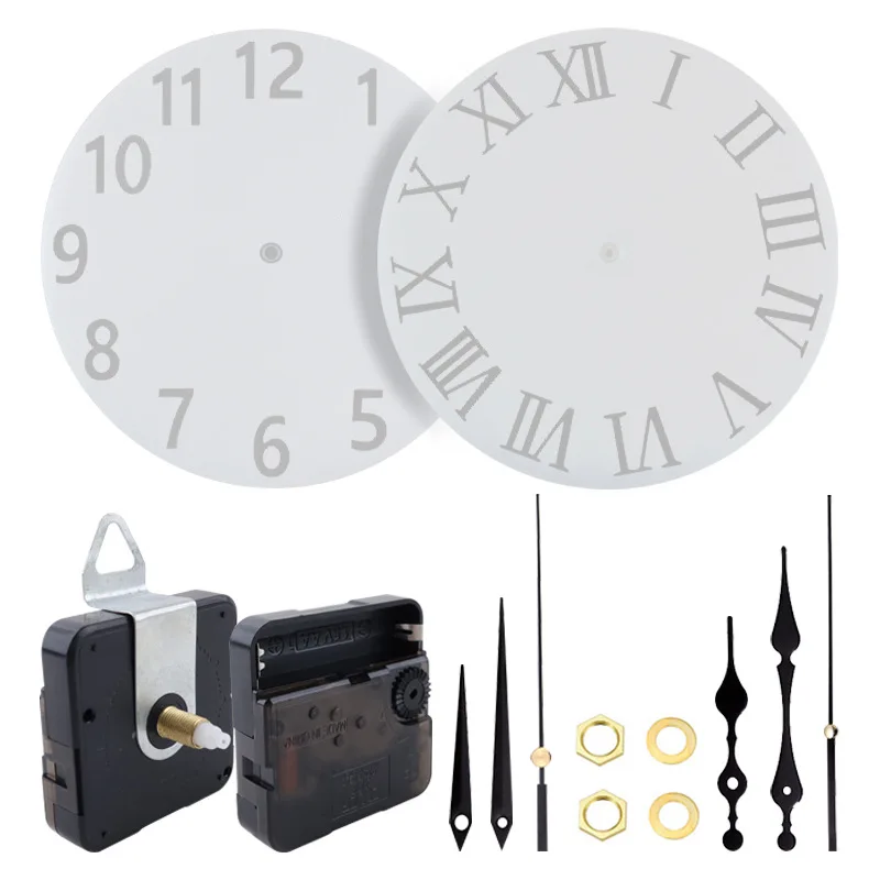 10 inch Epoxy clock mold with watch accessories DIY Roman Arabic digital clock Epoxy silicone mold clock epoxy mold