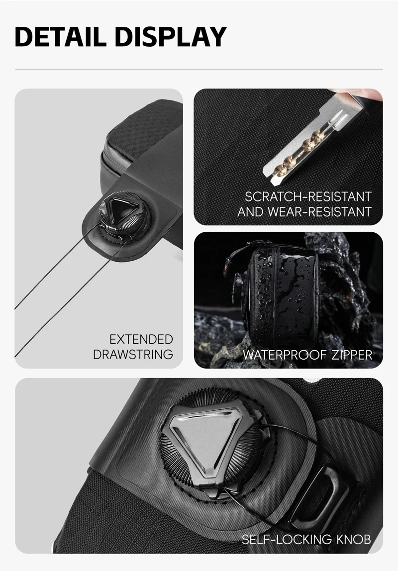 WEST BIKING Fahrradsatteltasche 0,2L Mini Selbstverriegelnde Fahrradtasche Tragbare Wasserdichte Werkzeugtasche MTB Rennrad Zubehör – Detail 10