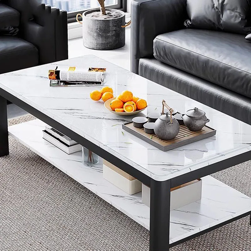 

Прямоугольные стеклянные журнальные столики, белый водонепроницаемый минималистичный современный журнальный столик, гостиная, гостиничная мебель, вспомогательная мебель