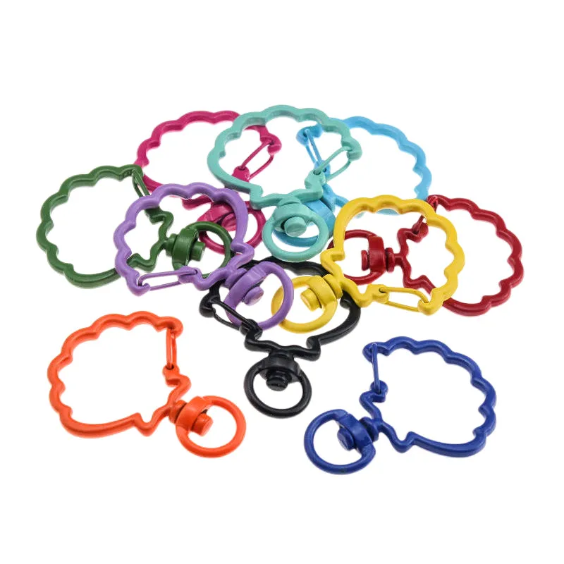 

5-20Pcs Multicolor Hook Keychain Rotatable Buckle Swivel Lobster Clasp KeyChains Metal Key Chains For Bag Charm DIY Accessories