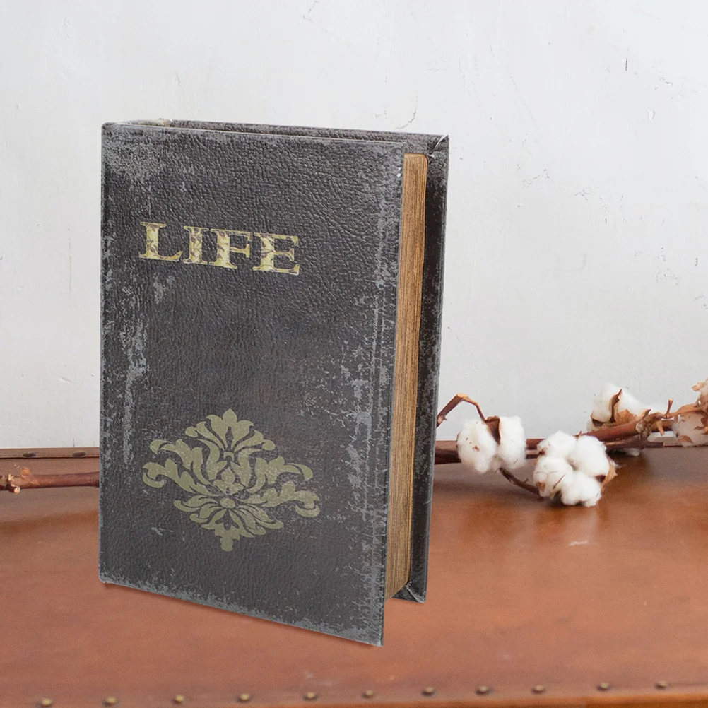 

Imitation Book Vintage Decor Office Ornaments Books Pu Shaped Storage Organizer