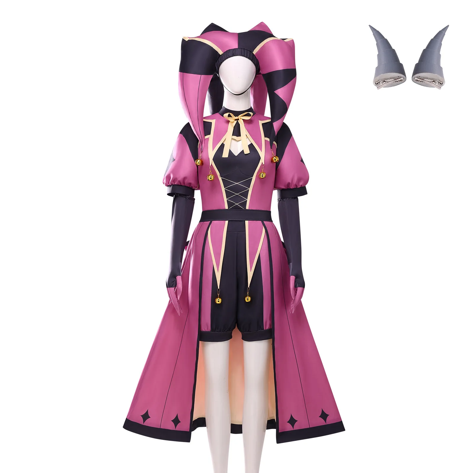 Costume Cosplay Cos Room TFC The Freak Circus Columbina - Outfit da Clown Rosa dell'Angelo - Abbigliamento Spaventoso Yandere Horror - immagine 3