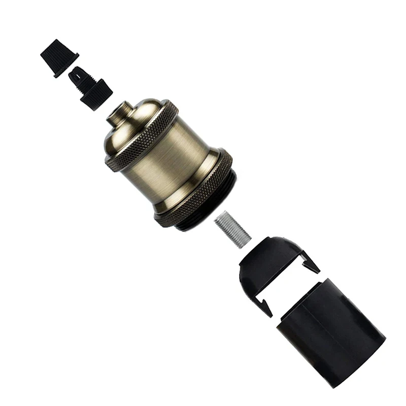 Portalampada Vintage Portalampada A Ve Edison Basi Per Lampadine E27 Base Luminosa Fai-da-te Con Anello - Foto 13