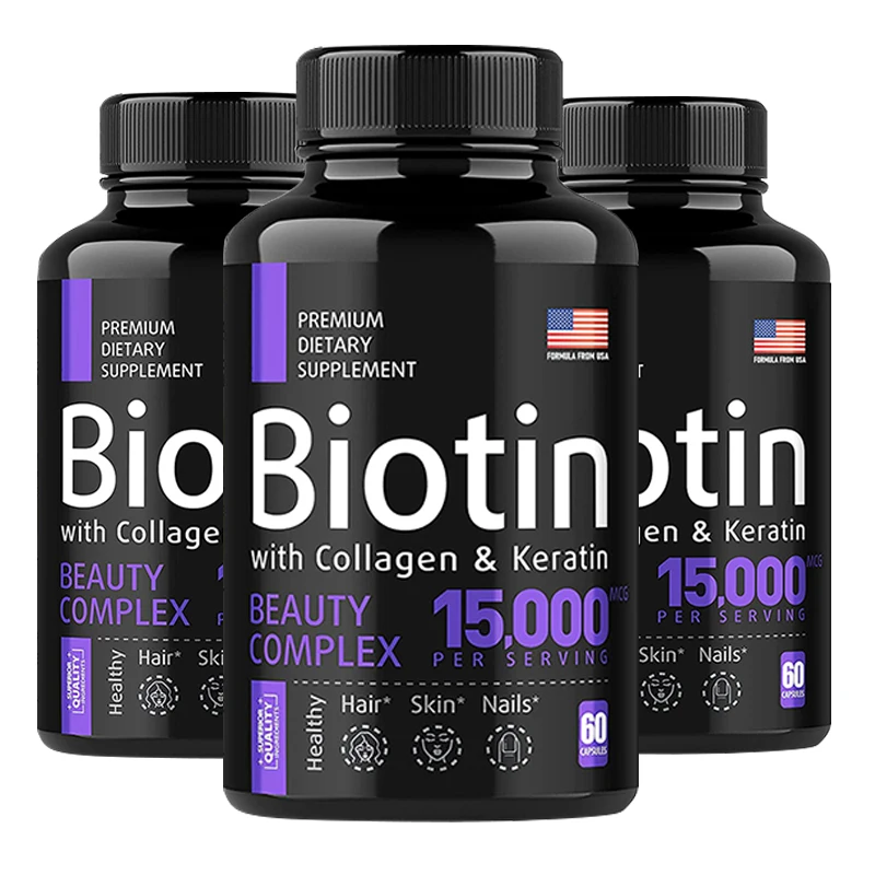 

3Bottle Nourishing Hair Armor Biotin Capsules Multiple Vitamins Promote Hair Growth Skin Elasticity Nails