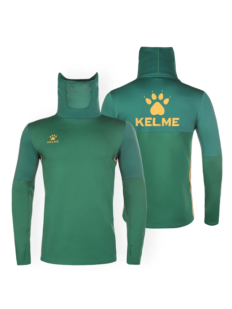 Winter Sweatshirt Men Women Hoodies Kelme Football Training Hoodie Long Sleeve Customizable Sportswear Elastic Cold Mask Top Outdoor Warm Hoodie