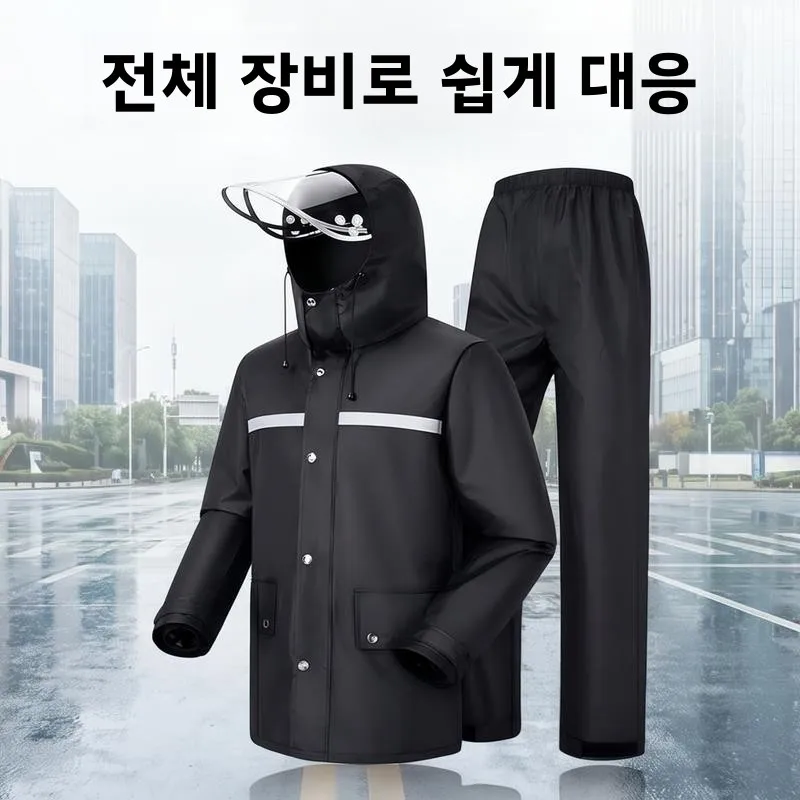 성인용 투피스 레인코트 세트 내구성 있는 옥스포드 천 반사 디자인 건설 노동자 방수 라이딩 기어