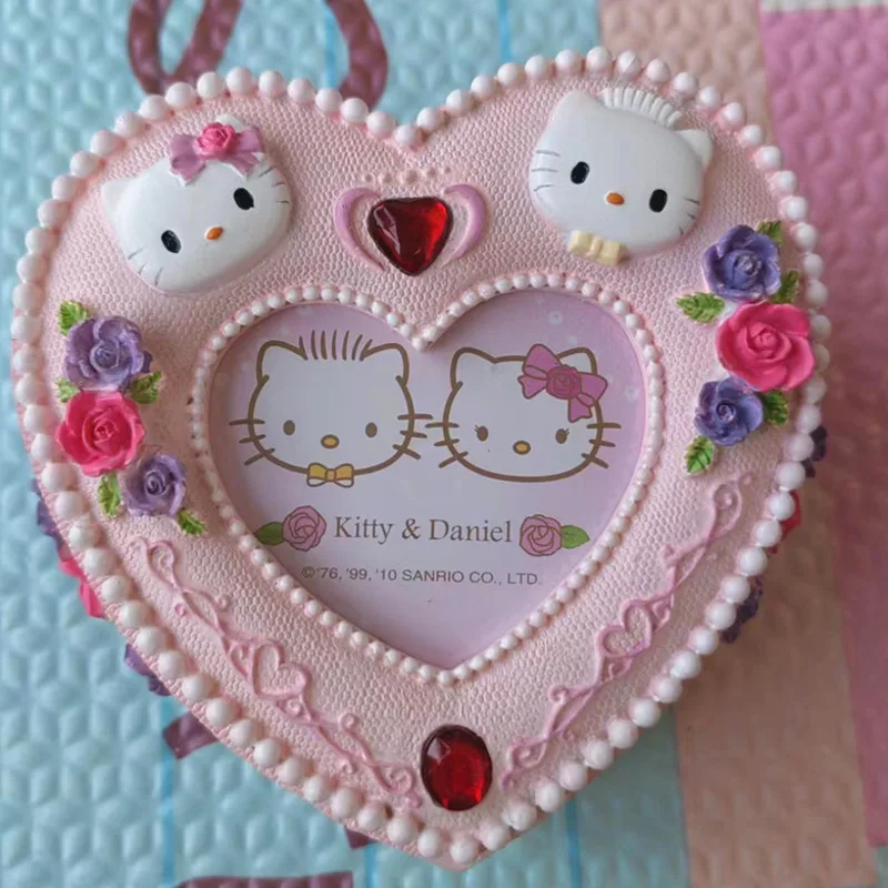 

Hello Kitty Jewelry Storage Box Sanrio Resin Jewelry Case Earrings Necklace Ring Storage Box Cartoon Kt Cat Photo Frame Gift Toy