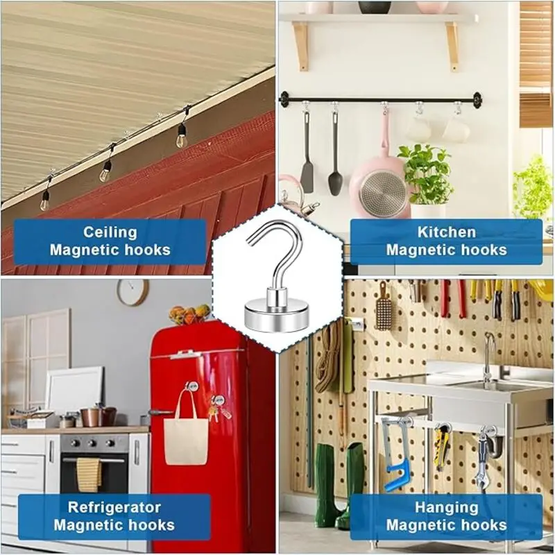 Magnetic Hooks Heavy Duty,Strong Magnet Hooks for Cruise Essentials, Neodymium Earth Magnets with Hook for Hanging 5