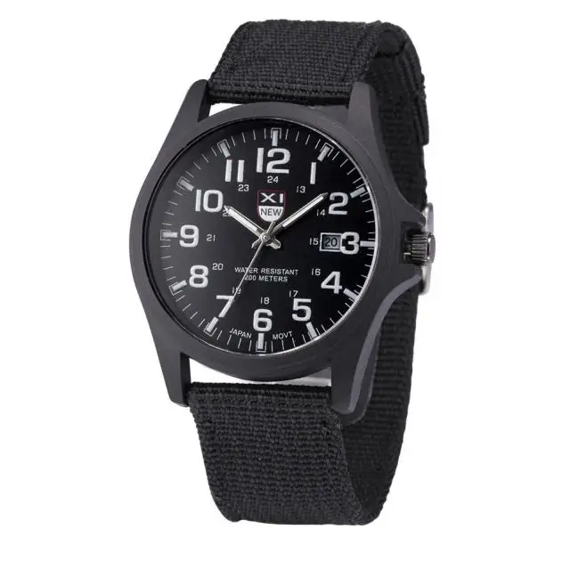 Mens Quartz Wristwatches With Date Fashion Trend Canvas Strap Sports Analog Watch Daily Outdoor Hiking Camping Fishing Watches 6