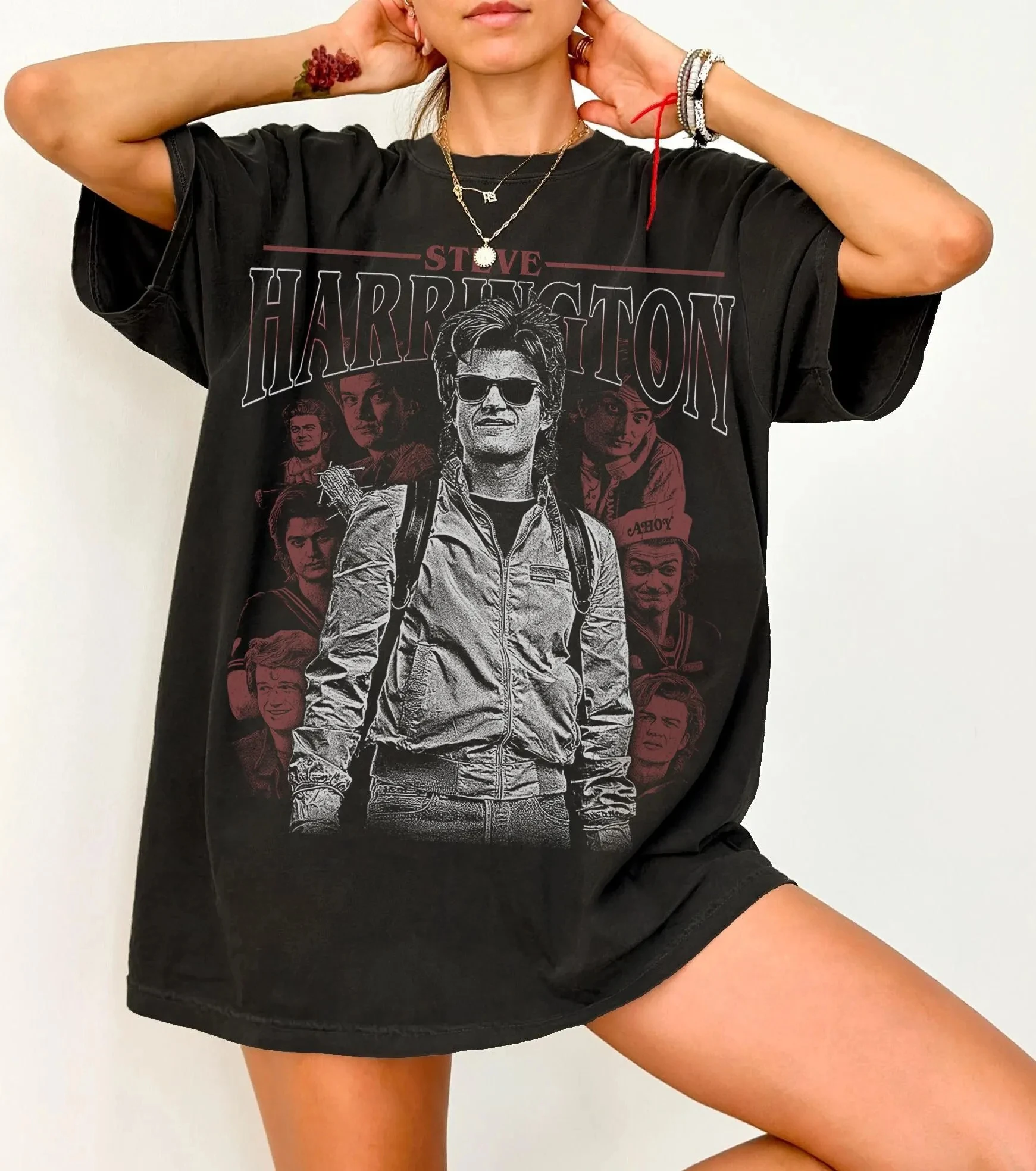 Steve Harrington T-Shirt | 80s TV Show Vintage Graphic Tee S73be20abdb924ae5870e80c9d2a66b285