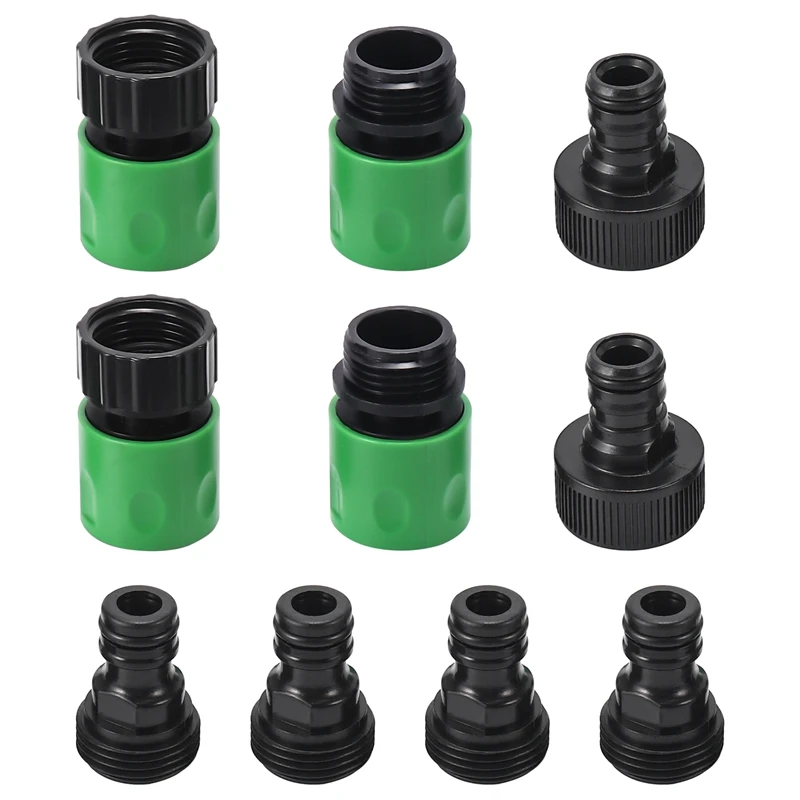 

Garden Quick Connect Release Water Hose Fittings Plastic Connectors, Male & Female 3/4 Inch GHT 10Pcs