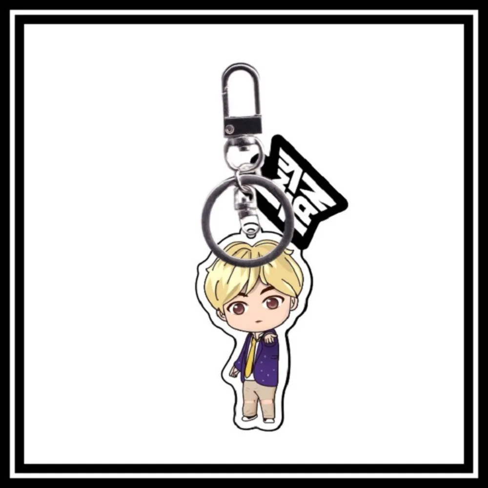 2025New Bts Youth Group High Appearance Level Cartoon Acrylic Key Chain Cute Pendant Small Gift Bag Key Ring Pendant 2