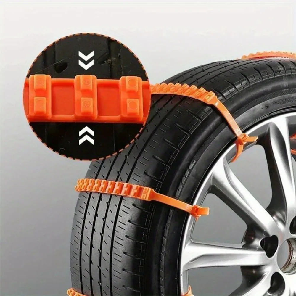 Car Snow Chains Portable Tires Traction Anti-Skid Chain Belt for Snow Ice Sand Mud Road Mountain Road Climbing