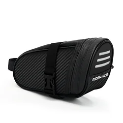 Waterproof Reflective Bike Saddle Bag - Compact Storage Pouch (Black)
