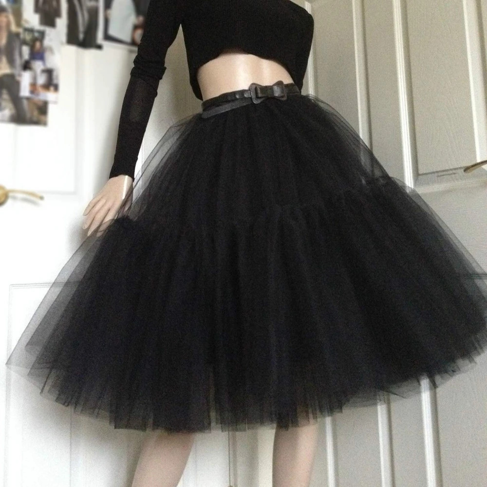 13color Petticoat 6 Layers Tulle Skirts Women Tutu Skirt Short Length Girls Party Tulle Skirt For Party Dance
