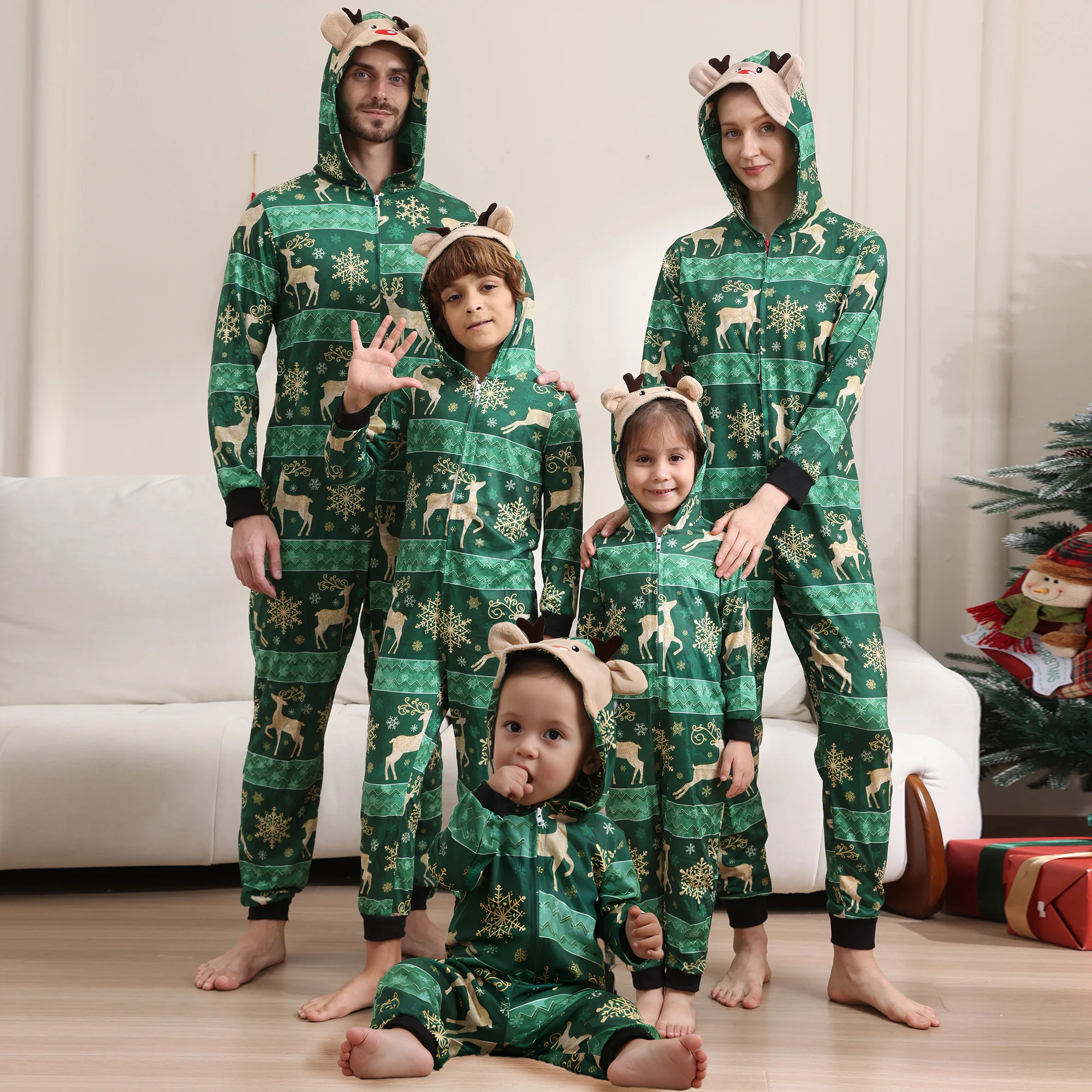 Pyjama de Noël Famille Assorti – Combinaison Parents, Enfants et Bébé – photo 4