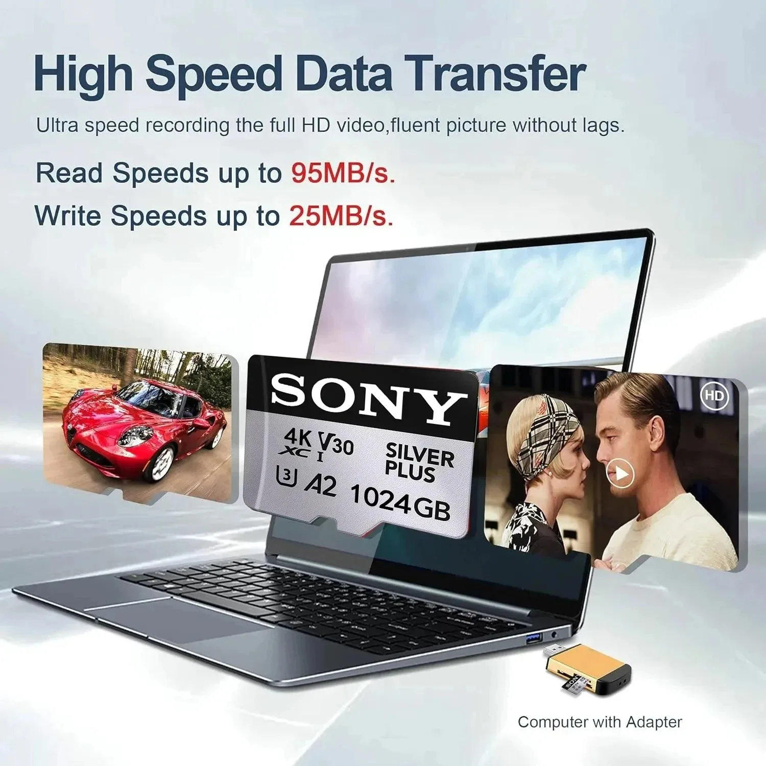   메모리 카드 128GB 256GB 1024GB 512GB 고속 휴대 간편 확장 그레이 마이크로SD ™   UHS-I 플래시 카드