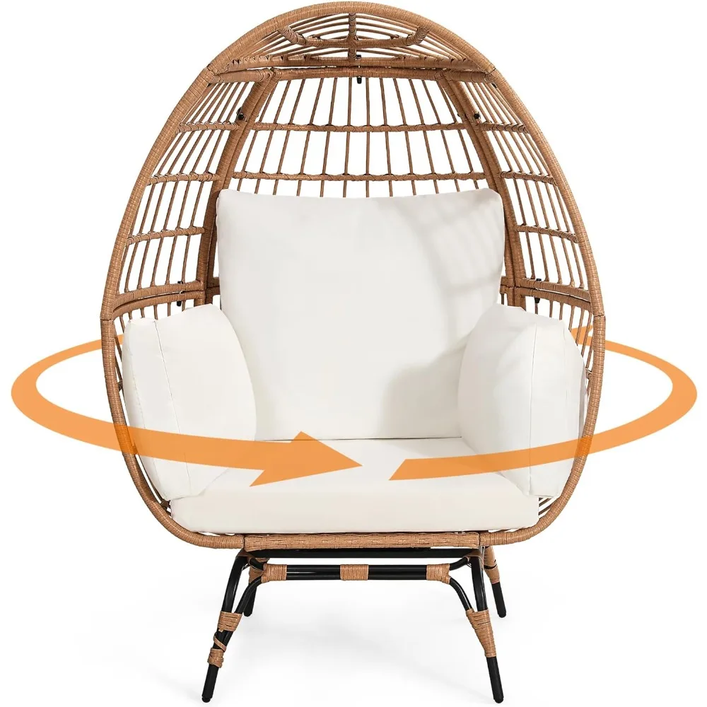 

Подвесное вращающееся на 360 градусов кресло для яиц, уличный ротанговый стул с подушками, уличное кресло для яиц