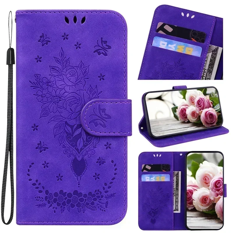 Magnetic Geometric Textile Wallet Book Cover Phone Case