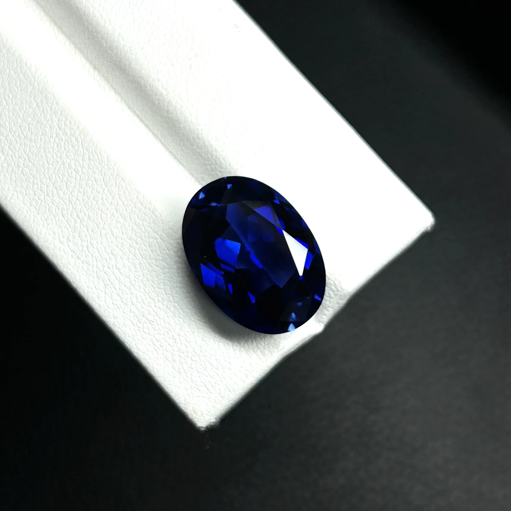Meisidian 5x7-13x18mm Blue Sapphire Loose Gemstone Beads 34# Corundum Oval Cut Sapphire Stone 2