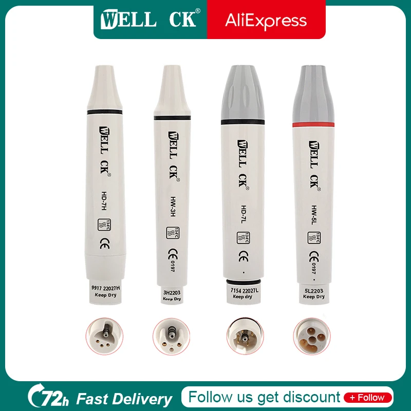 

WELLCK Dental Ultrasonic Scaler Handpiece WOODPECKER EMS DTE SATELEC De tachable Piezo Scaler Handpiece teeh cleaning Whitening