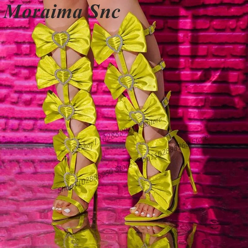 

T-Strap Black Silk Bow Knot Crystal Decor Sandals Stilettos High Heel Women Shoes Side Zipper Open Toe 2023 Zapatos Para Mujere