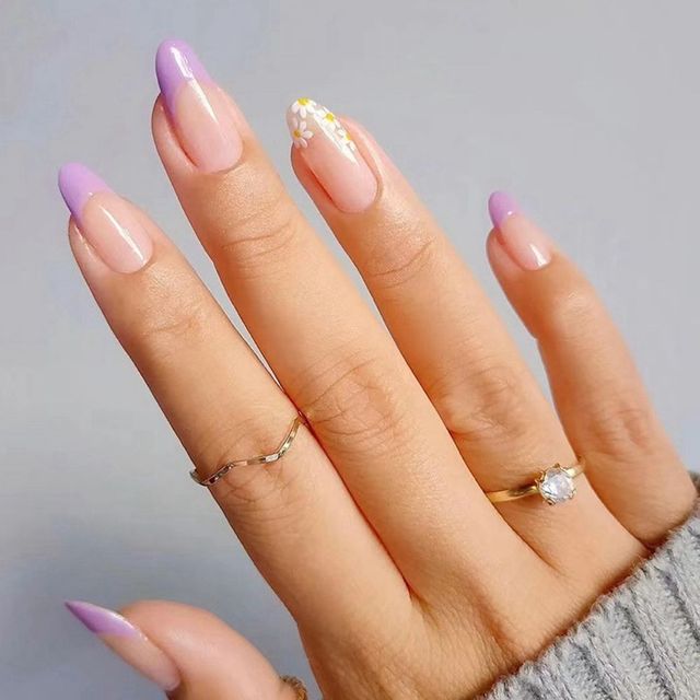 false nails almond coffee color design Artificial Ballerina Fake Nails With Glue Full Cover Nail Tips Press On Nails