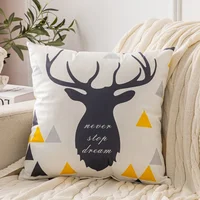 Hot Double Sided Deer Leaf Geometric Pattern Pillow Sofa Living Room Cushion Car Morning Sleeping Pillow Bed Cushion 1