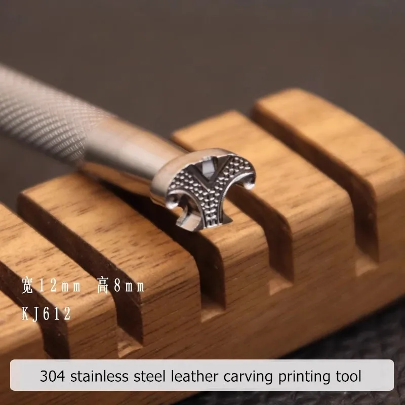 Leather Carving Seal KJ612 Armor Pattern 304 Stainless Steel Puncher Logo Seal Leather Metal Stamping Process Tool 12x8mm number letter stamp set leather craft stamps alphabet number stamp set