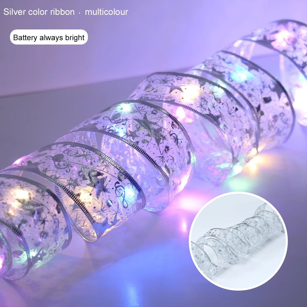 Argent lumières colorées