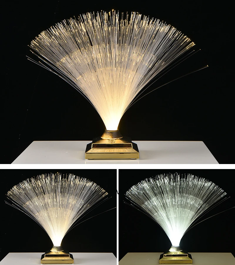 Fiber Optic Light LED Starlight Atmosphere Light 3-Color Colorful USB Charging Night Creative Table Lamp Room Decoration