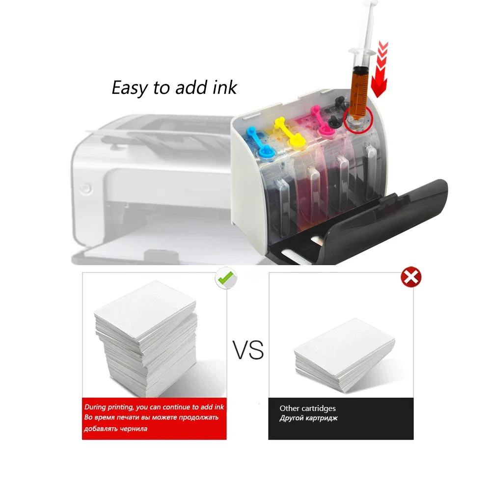 60XL Compatible ciss ink tank kit for bulk ink hp sistema continuo for hp60 F2480 F2420 F4480 F4580 4210 D2660 D2530 C4640 C4680