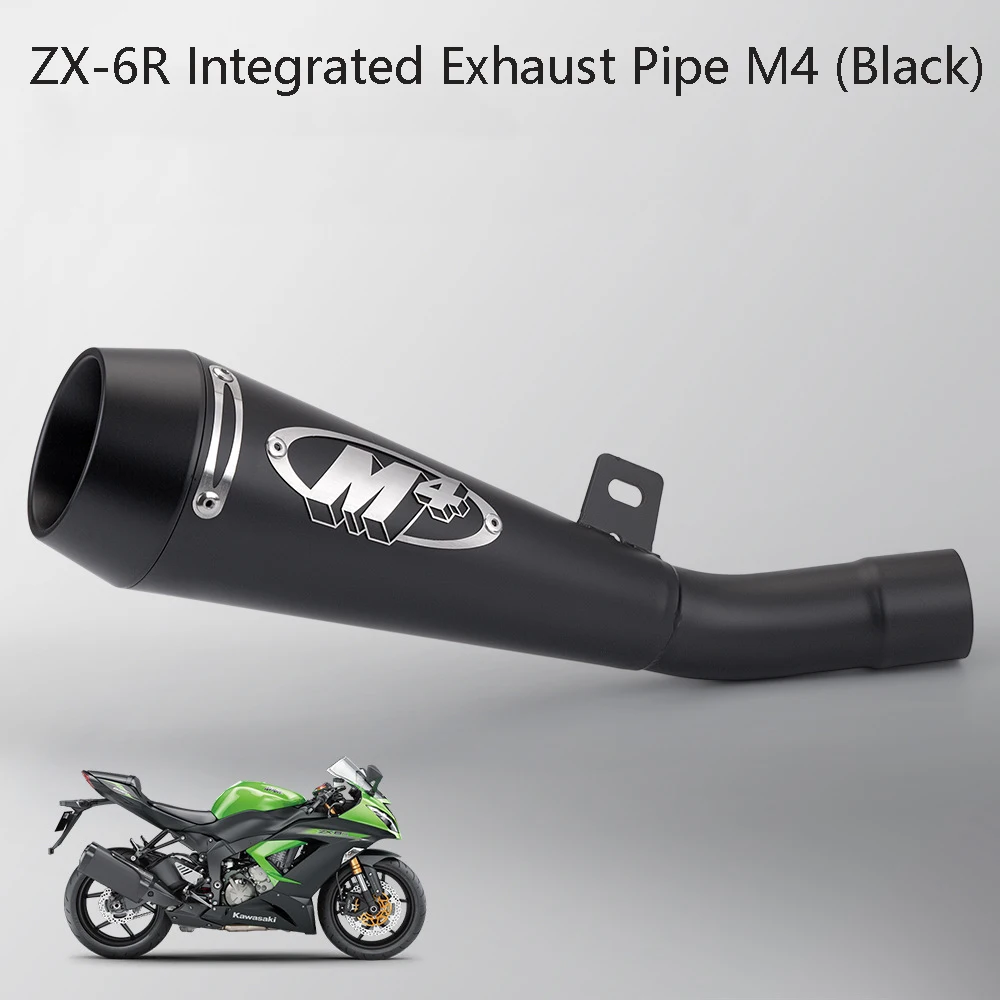 ZX-6R (2009-2024) 용 오토바이 배기 파이프, 오토바이 개조 배기 파이프, 스테인레스 스틸 통합 미들 테일 섹션