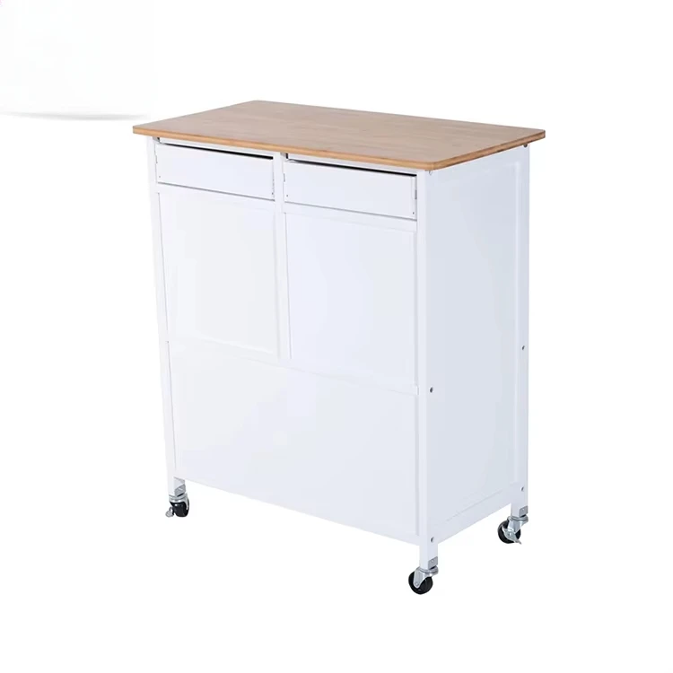 Dining Room Cupboard 2 Door Rolling Kitchen Island Carts with Drawers Wine Rack Storage Sideboard et Serving Utility Trolley
