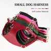 PU Leather Dog Harness Leash Set Dog Cat Chest Strap Traction 5ft Rope Walking Vest Harness for Small Medium Dogs Pet Supplies 3