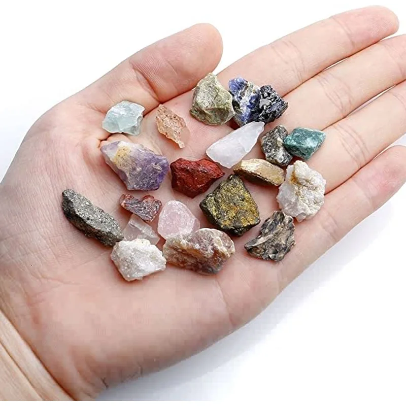 20 types of children's mineral specimens boxed crystal agate stone mineral crystal ore 2