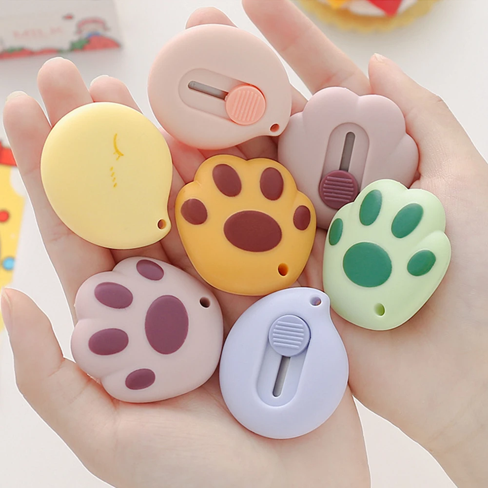 Cute Cartoon Cat Claw Shape Paper Cutter Retractable Utility Knives
