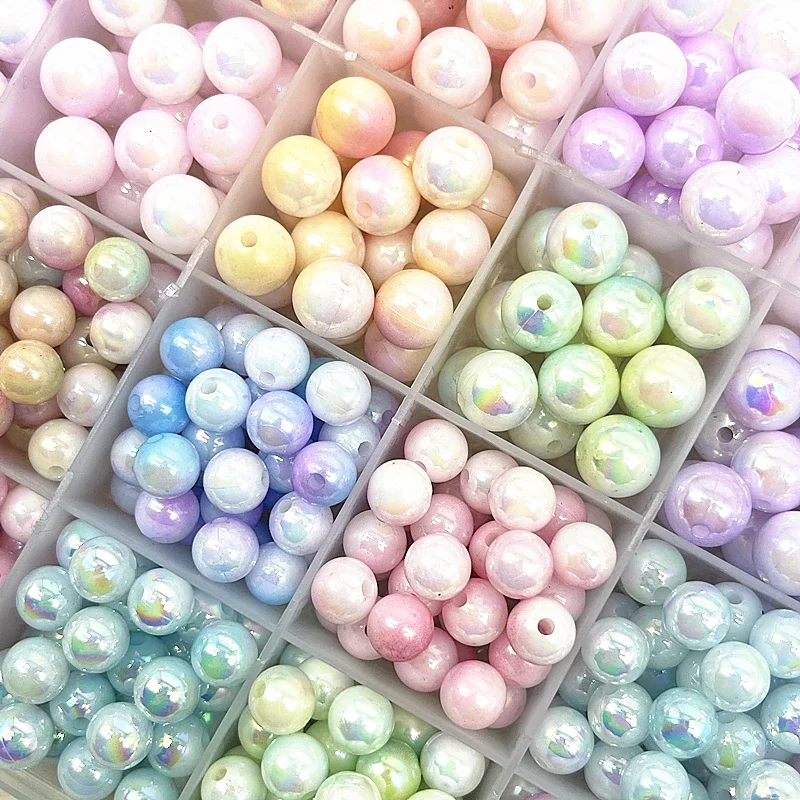 Lot De 10 à 200 Perles Rondes En Acrylique De 6 à 20 Mm - Couleur