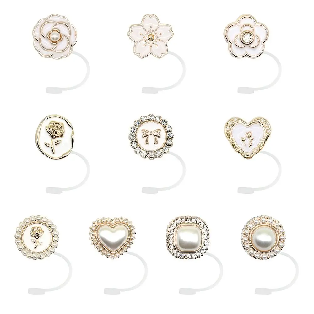 1PC Silicone Pearl Sealing Straw Plug Reusable Drinking Dust Cap Cartoon Plugs Tips Cover Suit Kitchen Cup DIY Accessories