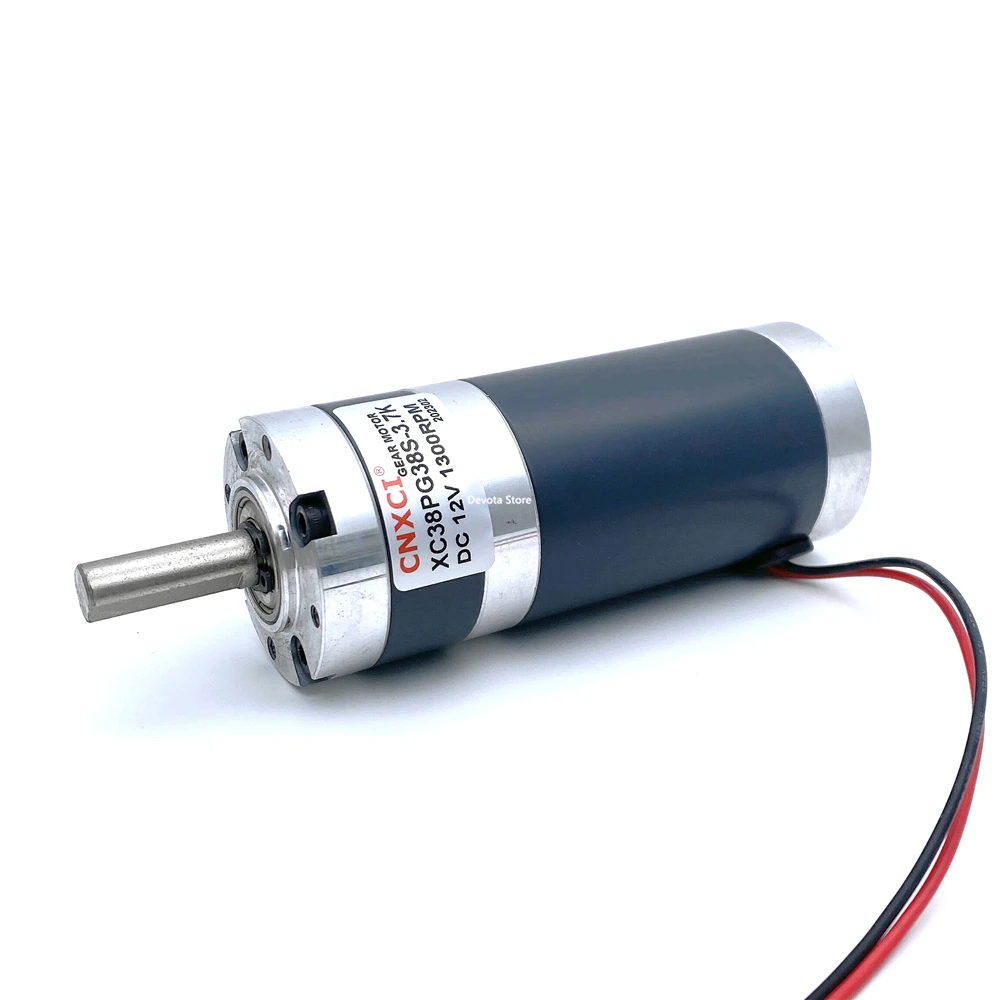 Motor de Engrenagem dc Escovado Planetário 38pg38s mm Eixo 12v 24v High Torque Low Velocidade Geared 38 mm
