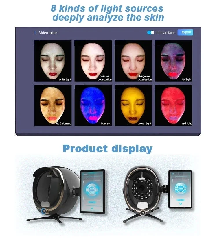 Multilingual Spectrum Face Scanner 3D Facial Skin Analyzer Digital Skin Beauty Analyzer Test Instrument Latest 2025 5