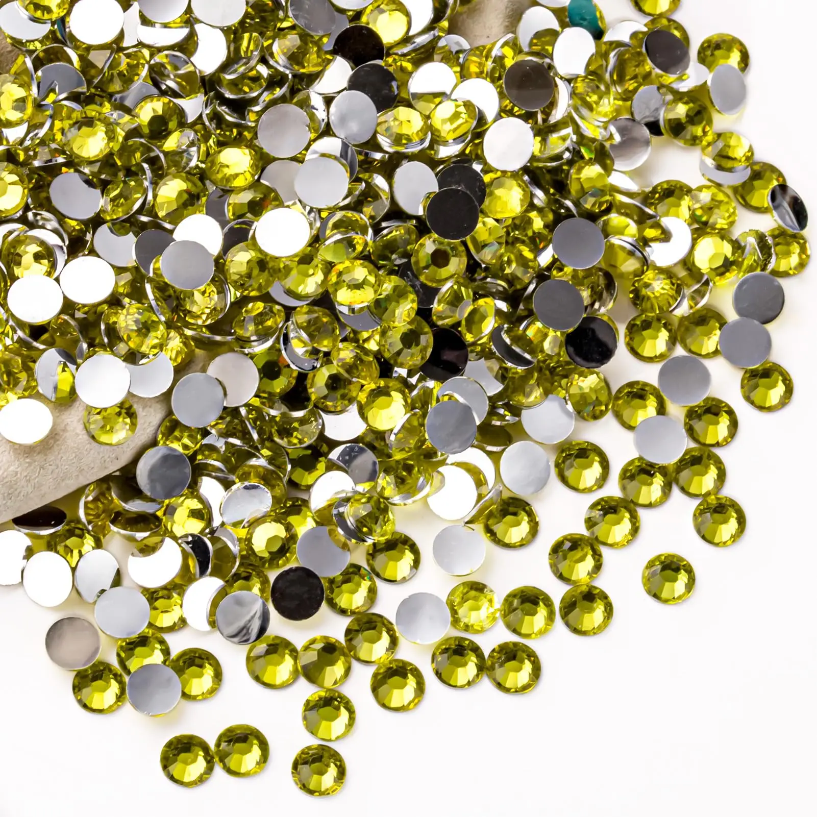 Vibrant Yellow Orange Resin Rhinestones - 2-5mm Flatback Glitter for Clothing and Nail Art Decoration