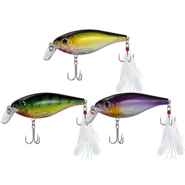 13g Crankbaits Minnow Fishing Lure Sinking Hard Baits Rattle Balls Inside  Swimbait Feather Treble Hook for Trout Bass Walleye - AliExpress