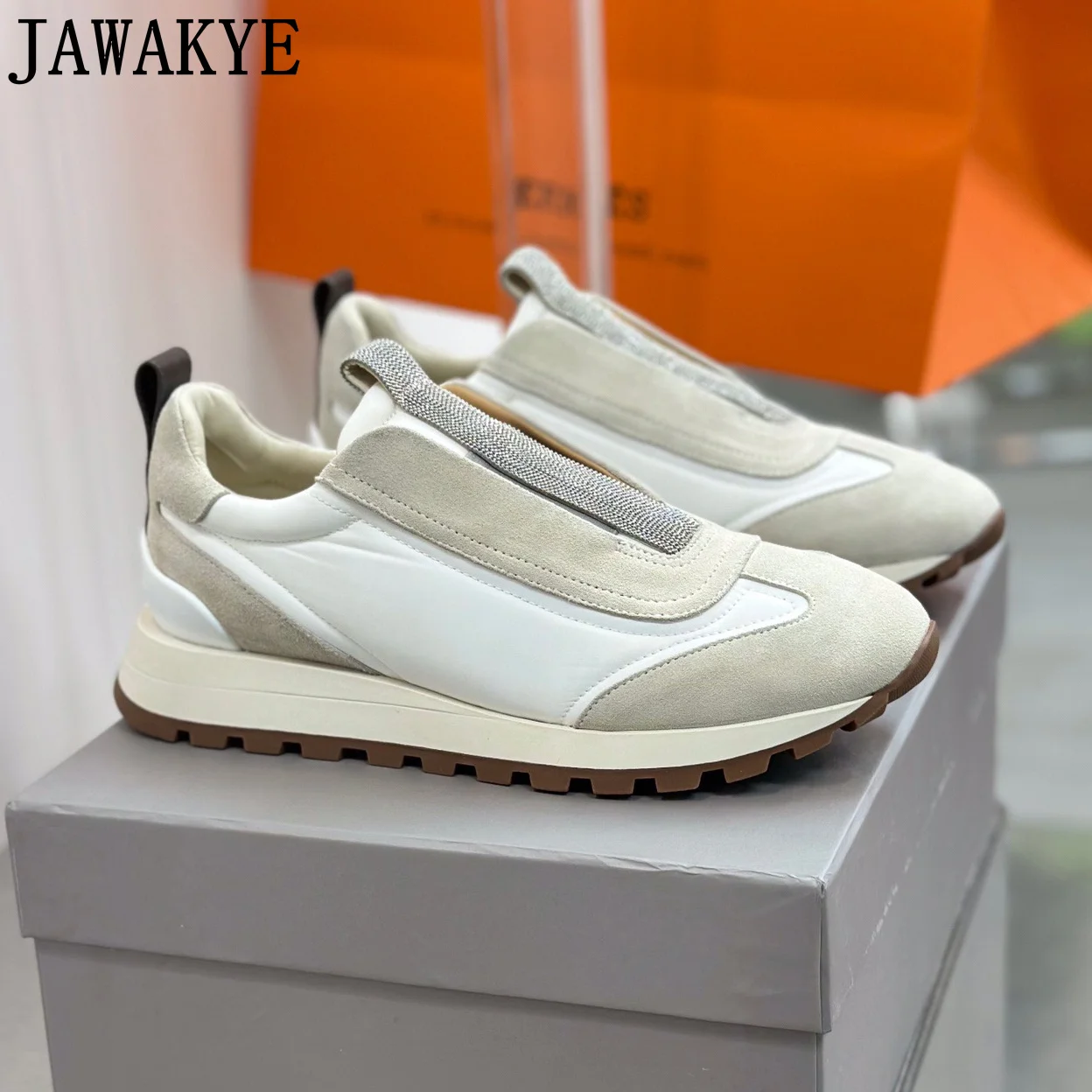 2023 Autumn New Brand Sneakers Ladies Slip-on Loafers Shoes Crystal Embellished Comfort Light Weight Women's Walking Shoes