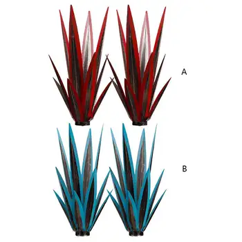 2Pcs Large Tequila Rustic Sculpture DIY Tequila Plant Home Decor DIY Rustic Hand Painted Metal Agave for Outdoor Patio Yard 1