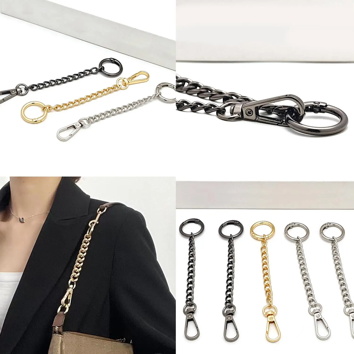 14cm Metal Chain Handle Replacement Chain Golden Silvery Chain For Jewelry Making Findings Bag Chain Strap