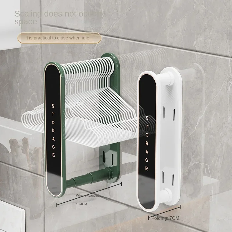 

Retractable Hanger Storage Shelf Punch-free Balcony Wall Hanging Clothes-stay Organizer Multifunctional Clothes Hanger Collector