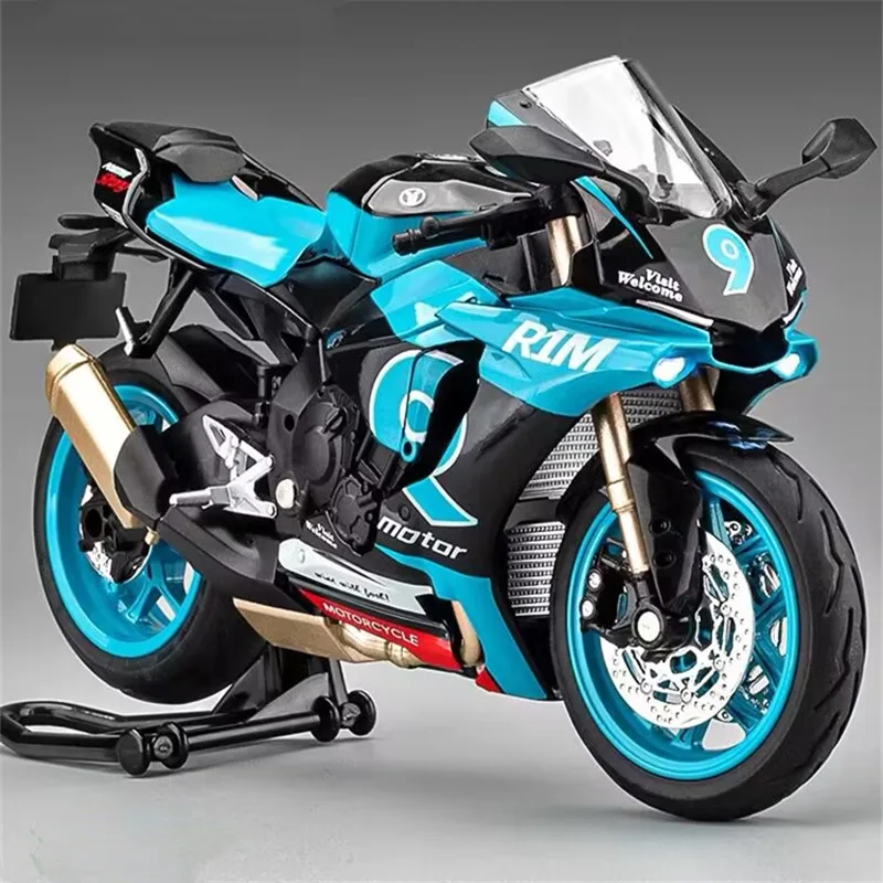 

Модель гоночного мотоцикла 1:12 YZF-R1M из сплава, модель литая уличного спортивного мотоцикла, имитация звука и фото, детские игрушки, подарок